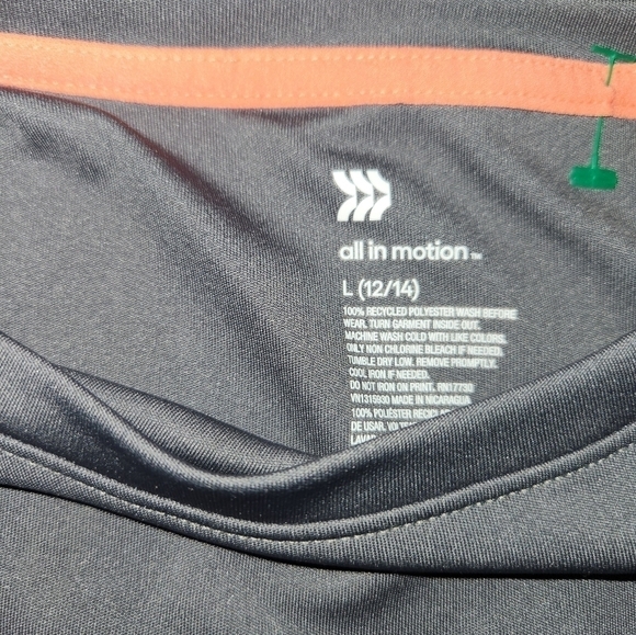 ALL In Motion Long Sleeve Gray Shirt SizeNever Give Up Size 12/14 Large - Picture 3 of 4